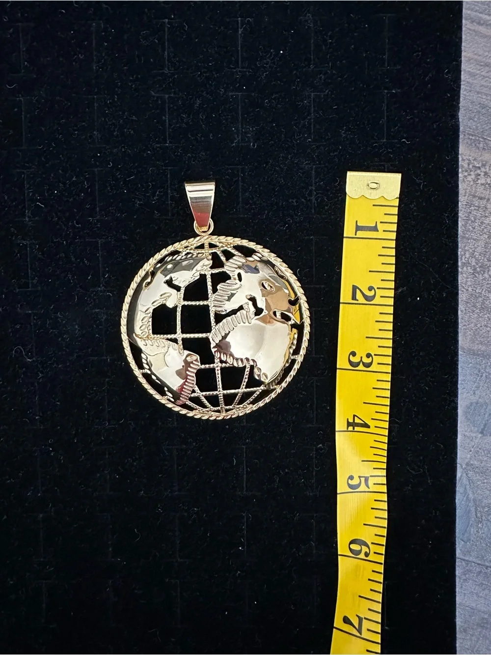 New Gold stainless steel Globe Pendant charm - 58.2 grams